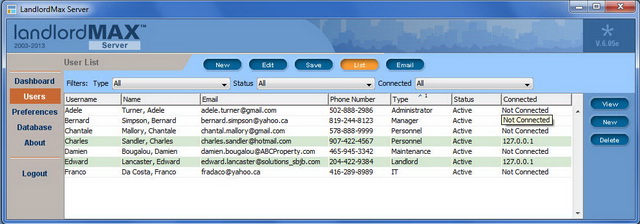 LandlordMax Property Management Software: Server login