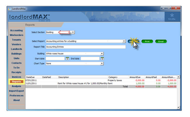 LandlordMax Property Management Software: Qreport1