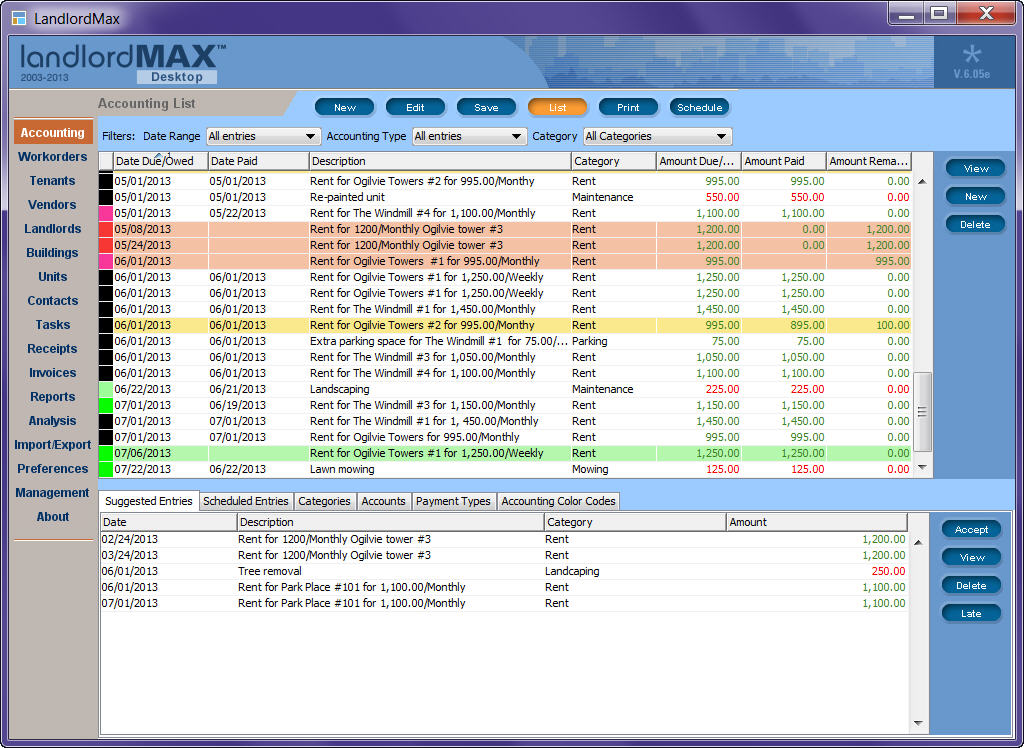 Screenshot of LandlordMax Property Management Software