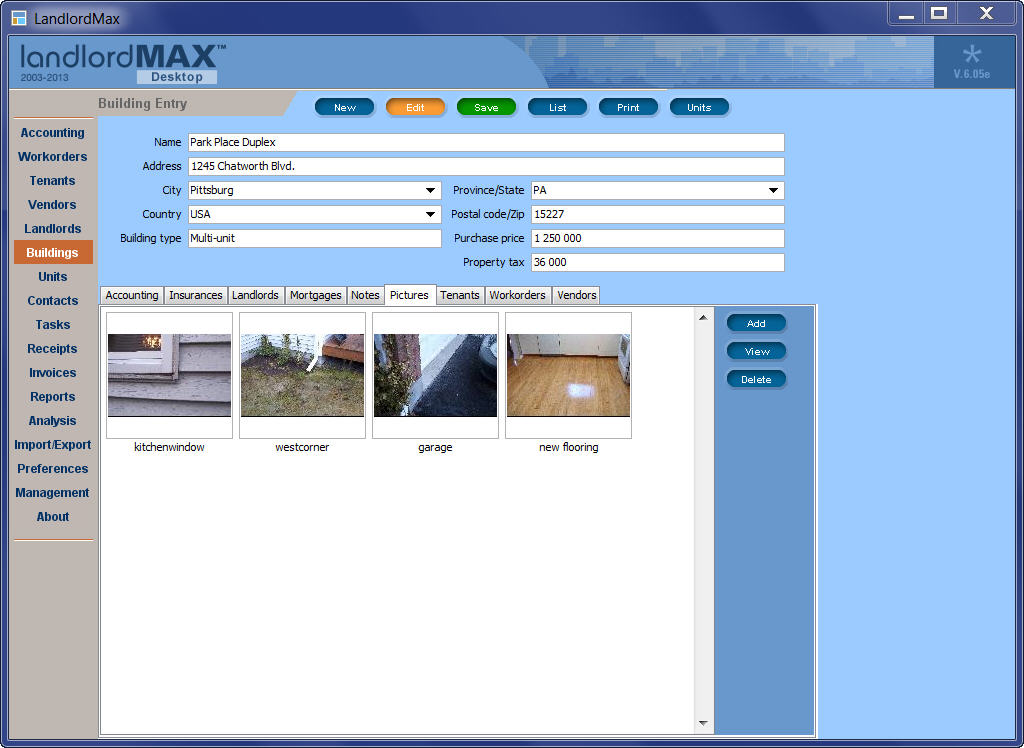 LandlordMax Property Management Software Screenshot