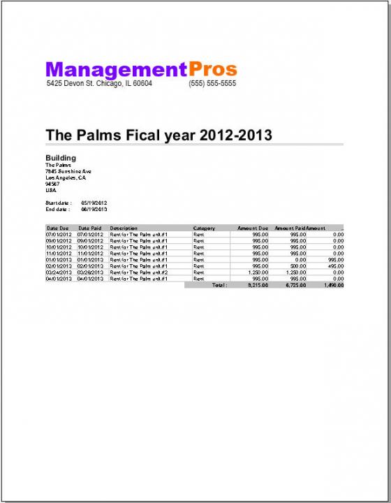 LandlordMax Property Management Software Screenshot