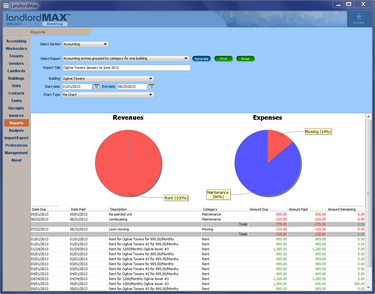 LandlordMax Property Management Software Screenshot