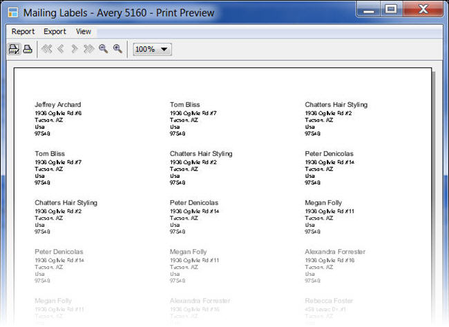 LandlordMax Property Management Software New Feature Screenshot: Mailing Labels Print