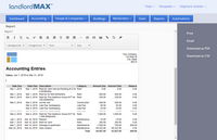 LandlordMax Property Management Software Screenshot: Account Report