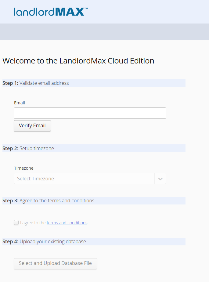 LandlordMax Cloud Edition - Import Database