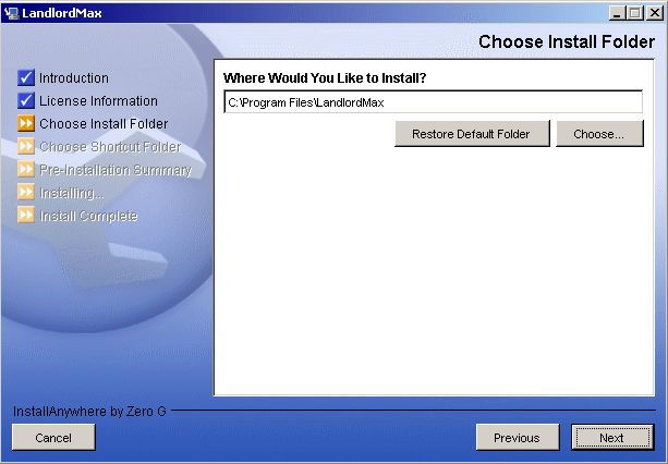 LandlordMax Property Management Software User Manual Screenshot: Install Third Page