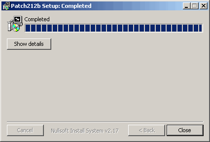 LandlordMax Property Management Software User Manual Screenshot: Patch Installation Completed