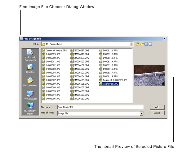 LandlordMax Property Management Software User Manual Screenshot: Image File Chooser