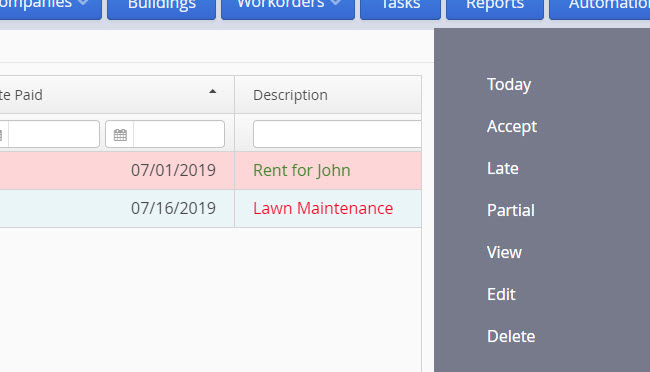 LandlordMax Property Management Software: Suggested Accounting Entries Menu Options
