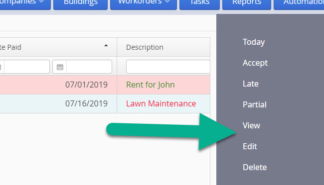 LandlordMax Property Management Software: Edit Suggested Accounting Entries View and Edit Actions