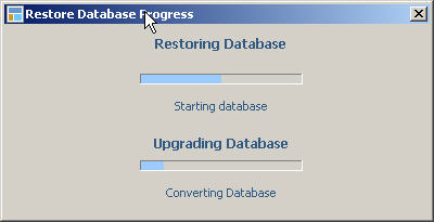 LandlordMax Property Management Software New Feature Screenshot: Backup and restore database progress bar