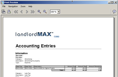 LandlordMax Property Management Software New Feature Screenshot: Logo Print