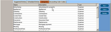 LandlordMax Property Management Software New Feature Screenshot: Default Accounting Categories