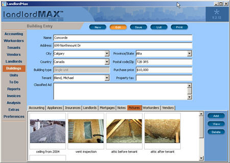 LandlordMax Property Management Software New Feature Screenshot: Pictures