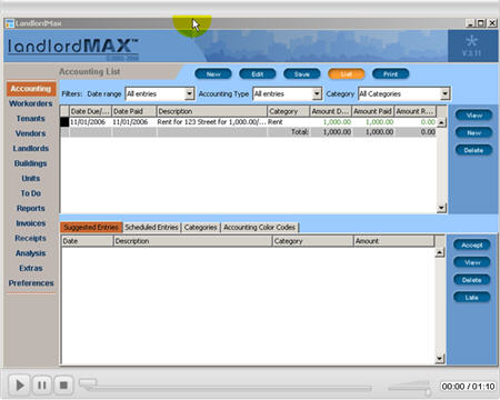 LandlordMax Property Management Software New Feature Screenshot: Late Fee Pre-filled