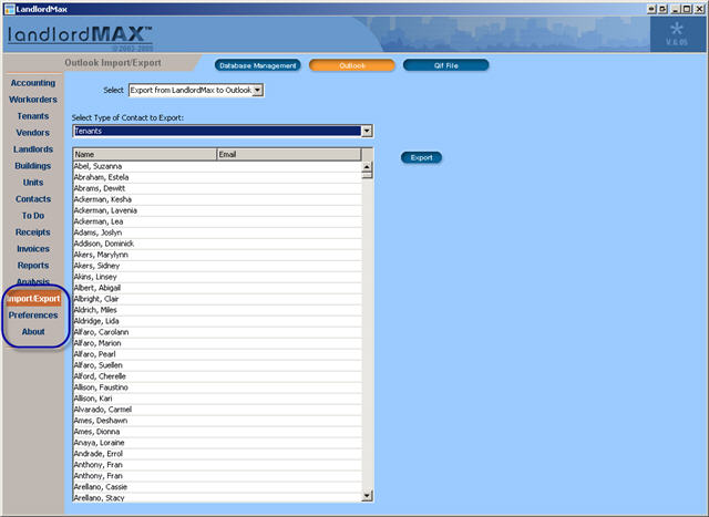 LandlordMax Property Management Software New Feature Screenshot: New Navigation Menus