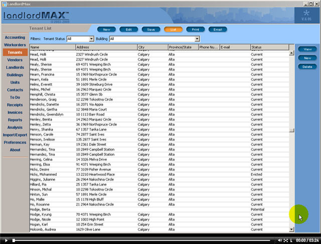 LandlordMax Property Management Software New Feature Screenshot: Tenant Combobox