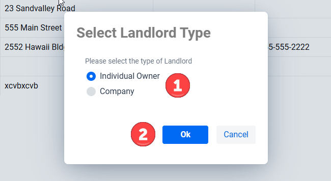Select tenant type